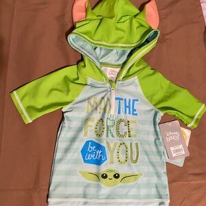 Baby Yoda swim top/trunk set